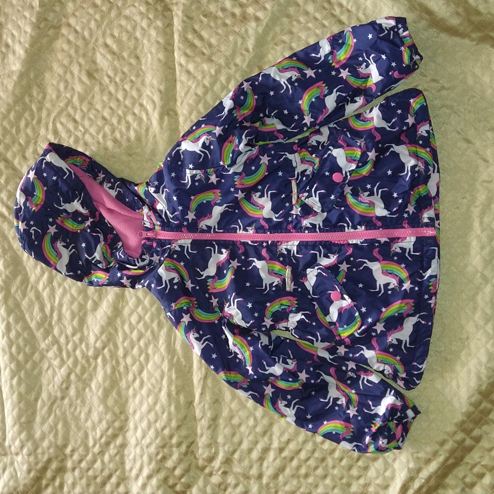 Carter's Windbreaker/Rain Jacket Blue w/Unicorns